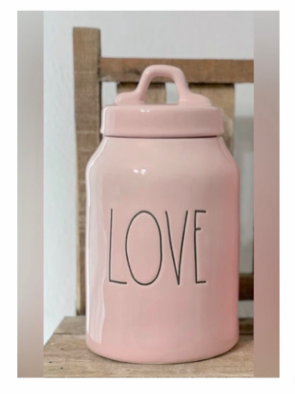 NEW Rae Dunn Pink Love Canister Kitchen Decor